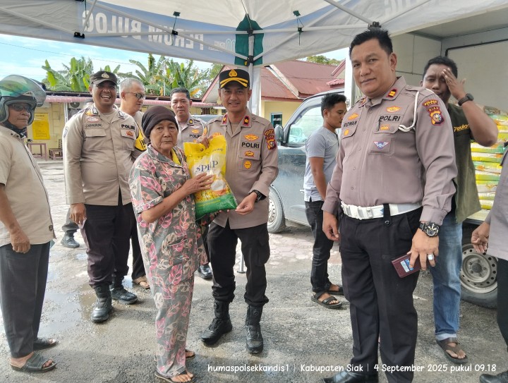Polsek Kandis Gelar Gerakan Pangan Murah, Hadirkan Beras dan Gula Harga Terjangkau