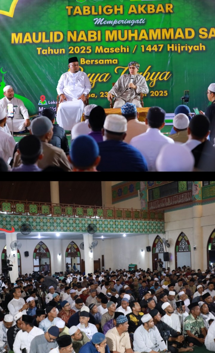 Ribuan Masyarakat Siak Ramaikan Tabligh Akbar Maulid Nabi Muhammad SAW Bersama Buya Yahya