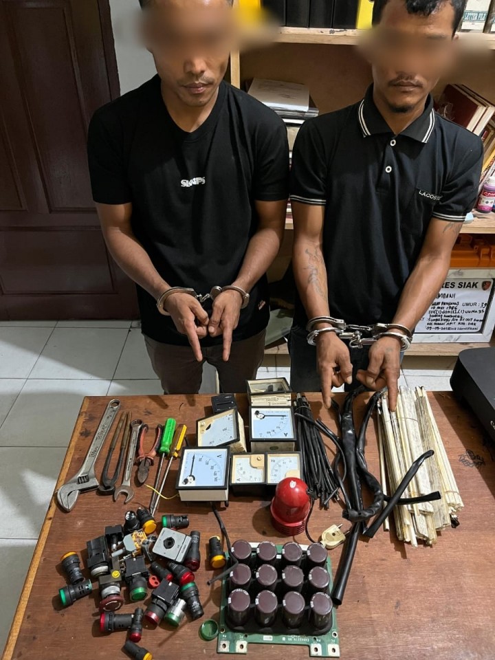 Polsek Sungai Apit Ungkap Pencurian Mesin Pompa PDAM Rp150 Juta, Dua Pelaku Ditangkap