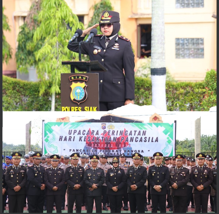 Polres Siak Gelar Upacara Kesaktian Pancasila 2025, Wakapolres Kompol Ceria Akira Pimpin Jalannya Upacara