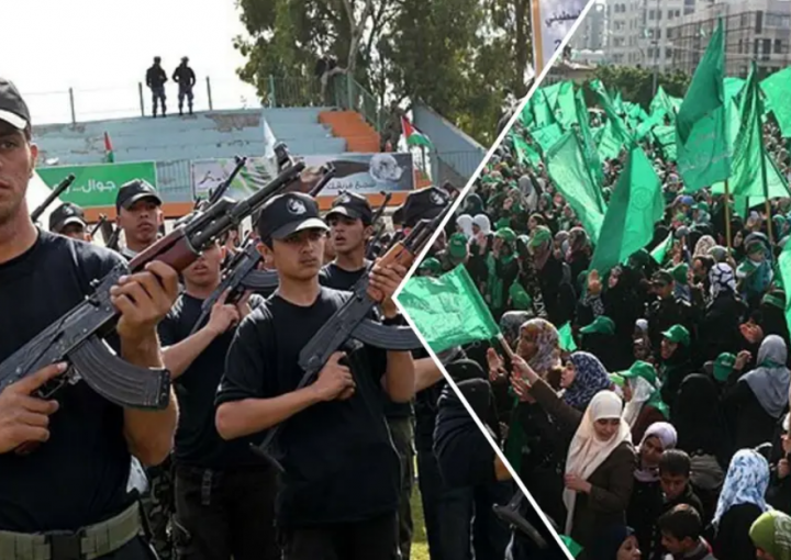 pejuang Hamas dan demonstrasi pro-Hamas/ net