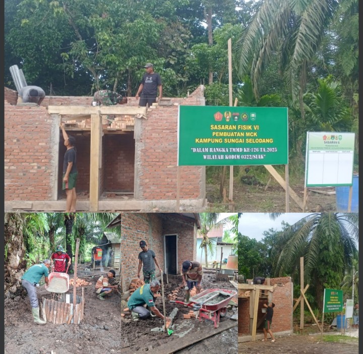 Progres Makin Mantap! Satgas TMMD Kodim 0322/Siak Kebut Finishing RTLH dan MCK untuk Warga Sungai Mandau