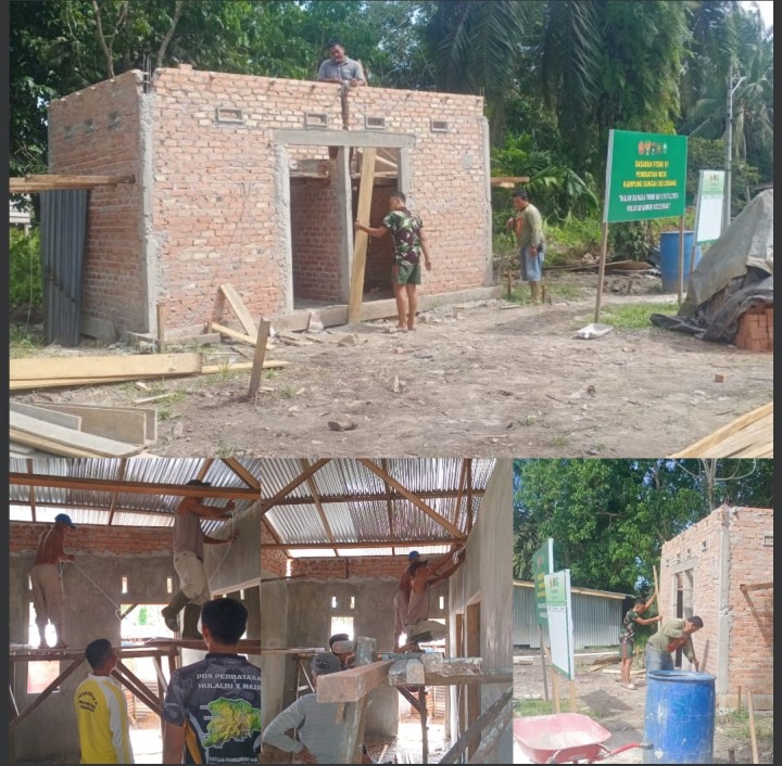 Satgas TMMD Kodim 0322/Siak Kebut Pembangunan MCK dan RTLH di Sungai Mandau, Bukti Nyata Kepedulian untuk Warga Desa