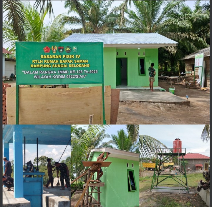  Satgas TMMD Kodim 0322/Siak Tuntaskan Sasaran Fisik: RTLH, MCK, dan Irigasi Rampung Dikerjakan
