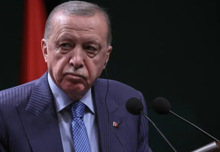 Presiden Turki Recep Tayyip Erdogan (kanan) menghadiri konferensi pers bersama dengan Kanselir Jerman di Kompleks Kepresidenan di Ankara, pada 30 Oktober 2025/ AFP