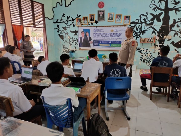 Sosialisasi Pendidikan Bhayangkara, Polsek Tualang Sasar Siswa SMPN 1 Tualang