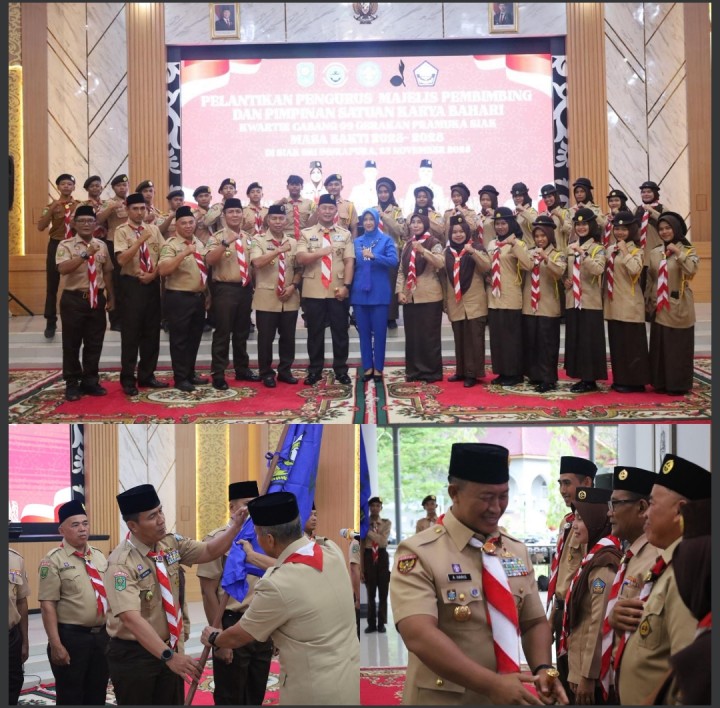 Danlanal Dumai Tegaskan Jatidiri Maritim pada Pengukuhan Saka Bahari Kwarcab 09 Siak 