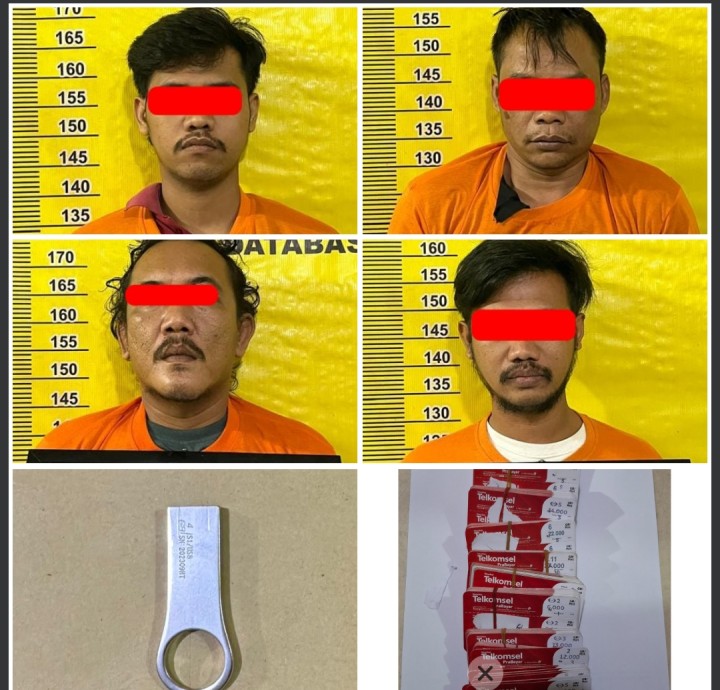Komplotan Bobol Gudang PT SIS Dibekuk! 61 Ribu Voucher Telkomsel Raib, 4 Pelaku Ditangkap, 2 Buron