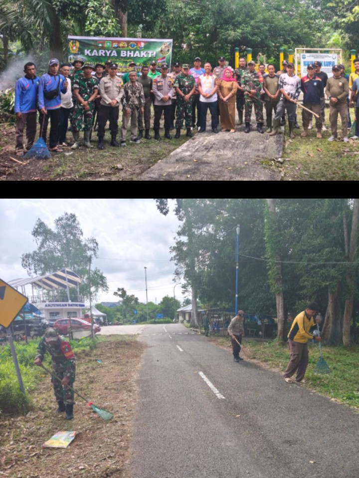 Semarak Hari Juang TNI AD, Kodim 0322/Siak Gelar Karya Bakti Akbar Bersihkan Makam Datuk 4 Suku di Mempura