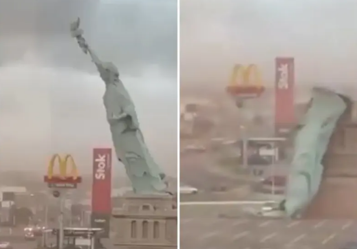 Patung Liberty di luar megastore Havan di Guaíba, Brasil/ X-@Osint613
