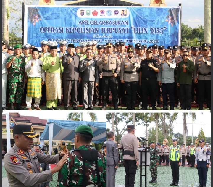 Polres Siak Gelar Apel Ops Lilin 2025, Kapolres Tegaskan Pengamanan Nataru Aman, Nyaman, dan Humanis