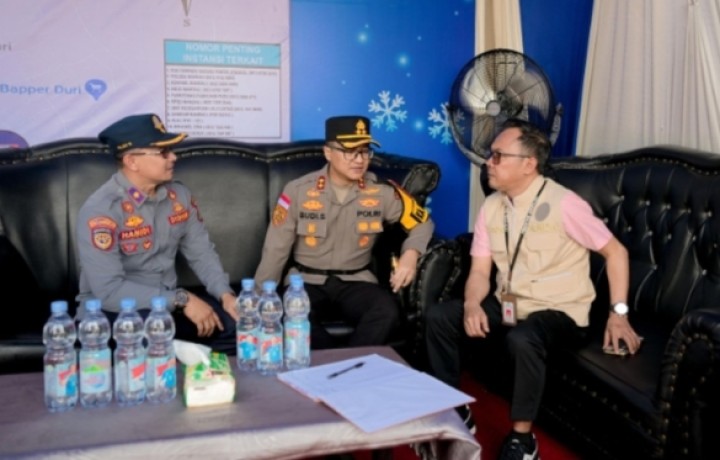 Sekda Bengkalis Tinjau Posko Nataru di Simpang Pokok Jengkol