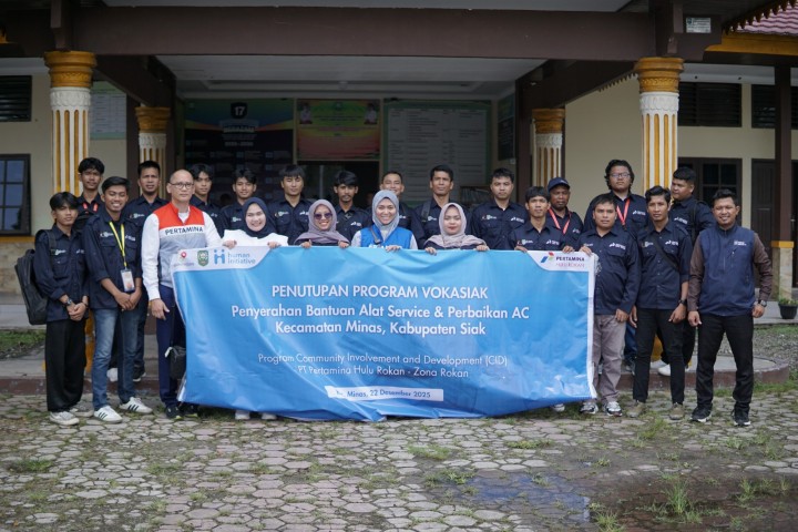 PT Pertamina Hulu Rokan (PHR) Zona Rokan hadir menciptakan tenaga terampil melalui program VOKASIAK atau Pelatihan Vokasi Servis AC.