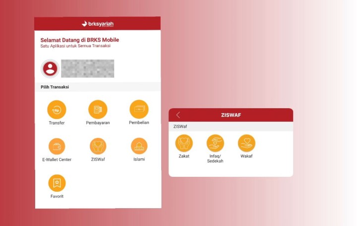 Fitur pembayaran ZISWaf melalui aplikasi Mobile Banking BRK Syariah