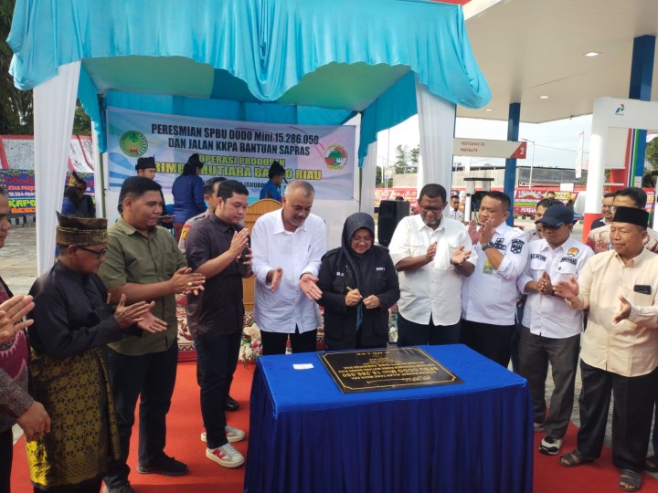 Peresmian SPBU DODO Mini di Kampung Kuala Gasib, Kapolsek Koto Gasib Hadiri Acara Bersama Bupati Siak