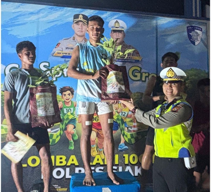 100 Pemuda Ikuti Go Sprint Go Green, Upaya Polres Siak Cegah Balap Liar