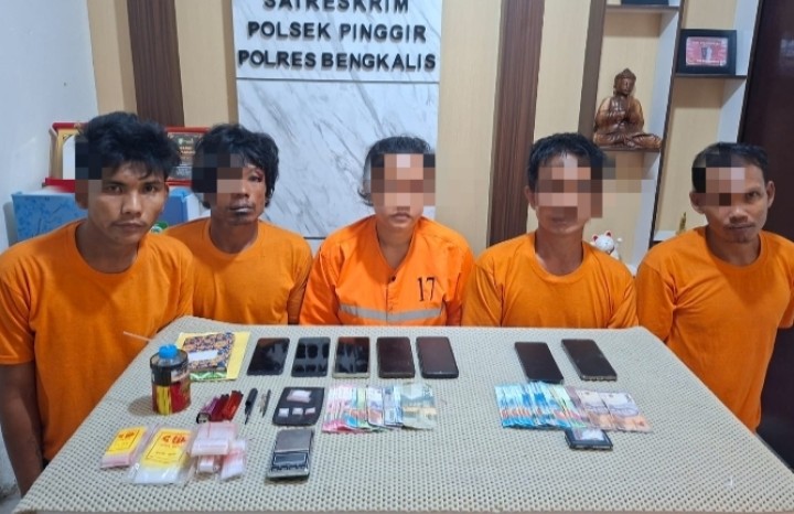 Hasil Pengembangan, Komplotan Pengedar Narkoba dan Satu Wanita Diringkus Polres Bengkalis