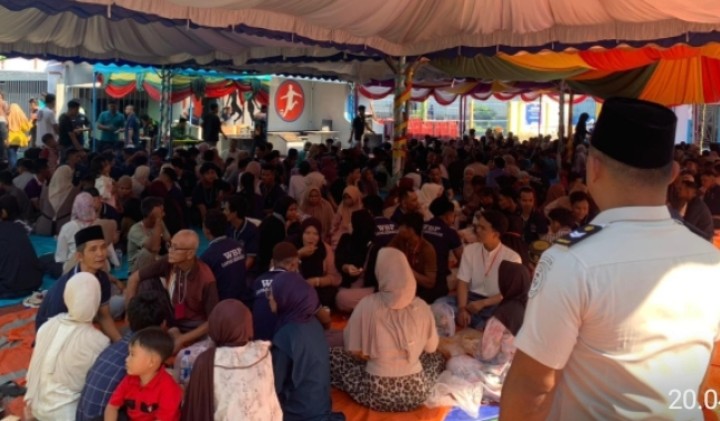 Lebaran Kedua dan Membludak, 2.385 Keluarga Padati Lapangan Serbaguna Lapas Bengkalis