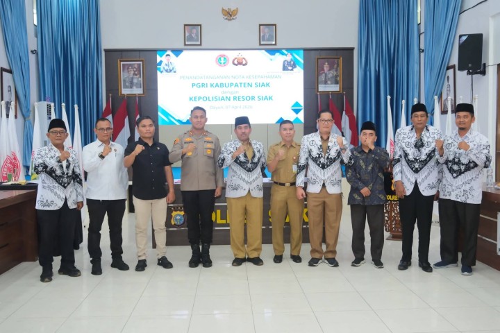 MoU Polres Siak–PGRI, Dorong Lingkungan Sekolah Aman dan Kondusif