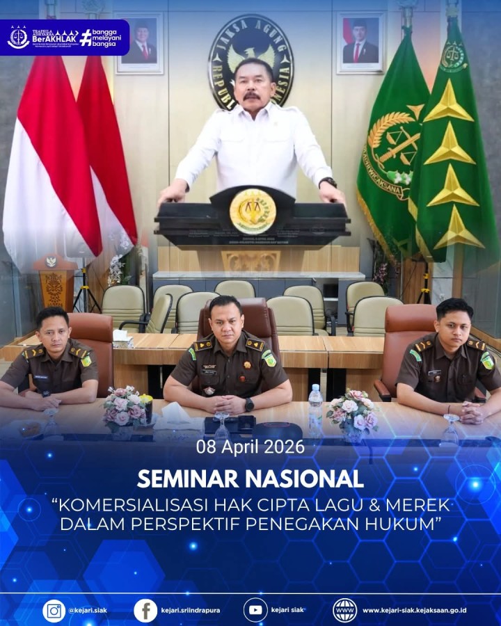 Jaksa Siak Ikuti Seminar Nasional, Kupas Penegakan Hukum Hak Kekayaan Intelektual