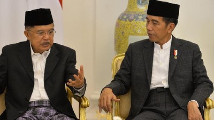 Wakil Presiden ke-10 dan ke-12 RI Jusuf Kalla (JK) dan Presiden ke-7 Joko Widodo. Sumber: kompas.com