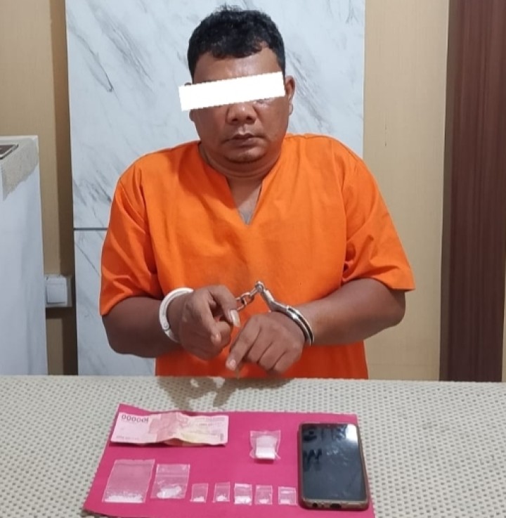 Polisi Ringkus Pelaku Narkotika di Pematang Pudu, 7 Paket Sabu Disita