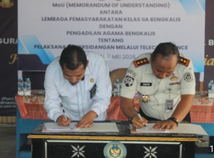 Tingkatkan Kualitas Pelayanan Publik, PA dan Lapas Bengkalis Teken MoU