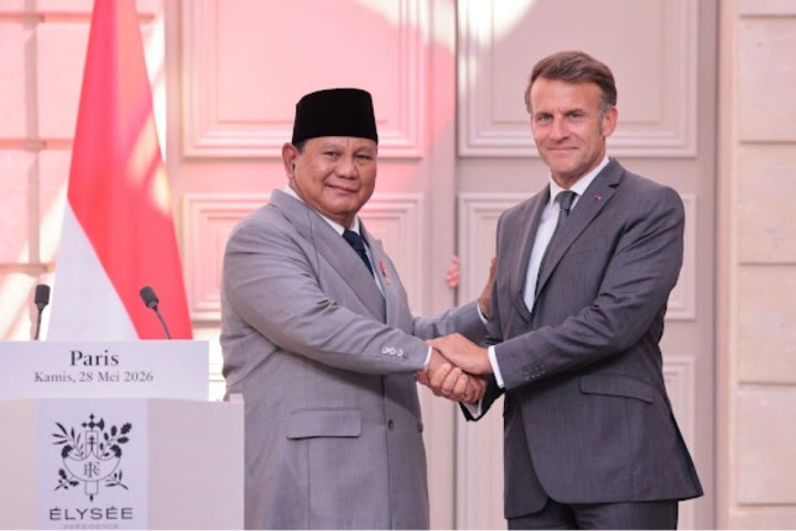 Presiden Prabowo Subianto dan Presiden Prancis Emmanuel Macron. Sumber: Antara