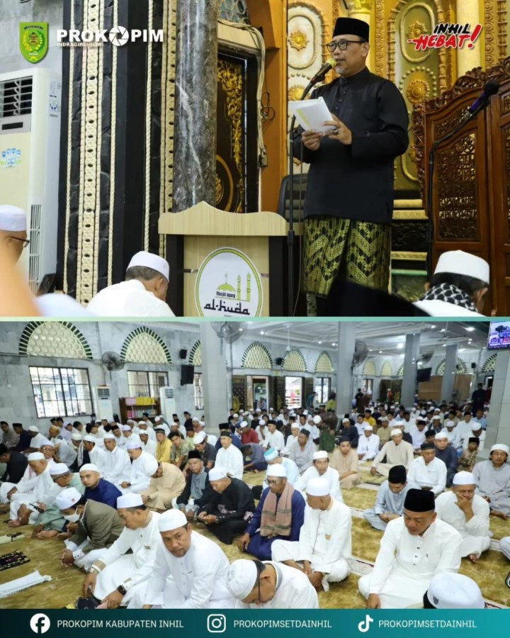 Bupati Indragiri Hilir yang diwakili Sekretaris Daerah H. Tantawi Jauhari melaksanakan Sholat Idul Adha 1447 H.