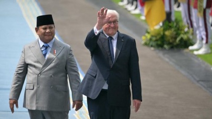 Presiden Prabowo Subianto dan Presiden Republik Federal Jerman Frank Walter Steinmeier. Sumber: CNN Indonesia