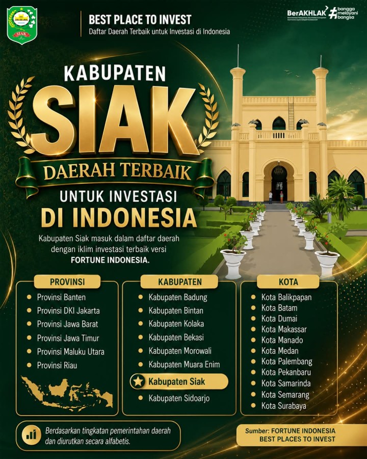 Siak Masuk Daftar Best Places to Invest Versi Fortune Indonesia, Bukti Iklim Investasi Makin Kompetitif