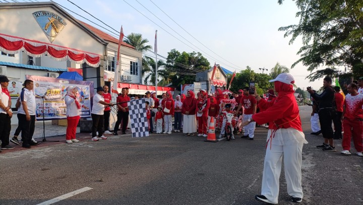 Meriahkan HUT RI ke 81 Lapas Kelas IIA Bengkalis Gelar Fun Walk