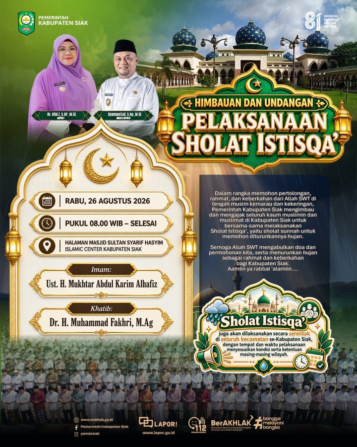 Lima Pekan Tak Turun Hujan, Pemkab Siak Gelar Shalat Istisqa