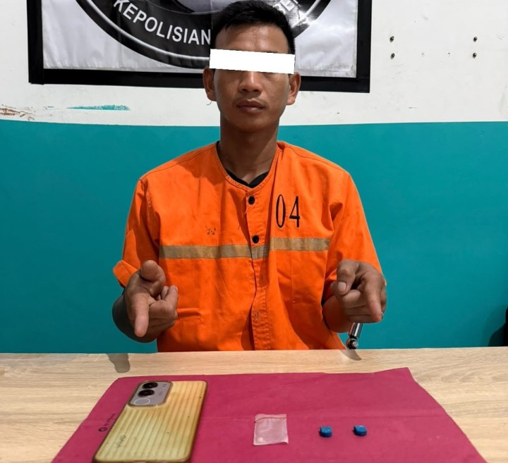 Satresnarkoba Polres Bengkalis Sita 2 Butir Ekstasi Serta Seorang Pria di Talang Muandau