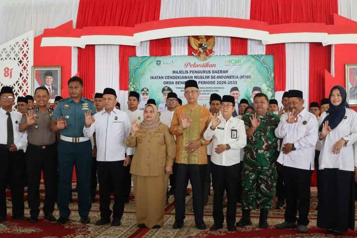 Komandan Pos TNI AL Bengkalis Bersama Bupati dan Forkopimda Hadiri Pelantikan ICMI ORDA