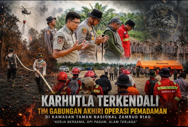 Tujuh Hari Berjibaku, Tim Gabungan Nyatakan Karhutla di Dekat TN Zamrud Terkendali