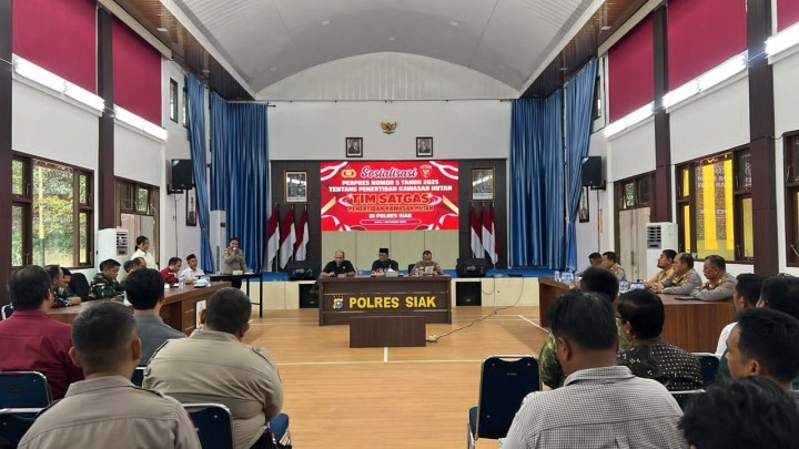 Sosialisasi di Polres Siak, Satgas PKH Riau Tegaskan Komitmen Penertiban Kawasan Hutan