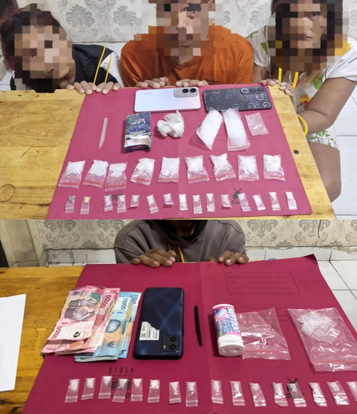 Pengembangan Kasus Narkoba di Tualang, Polisi Sita 43,6 Gram Sabu dan Amankan Empat Tersangka